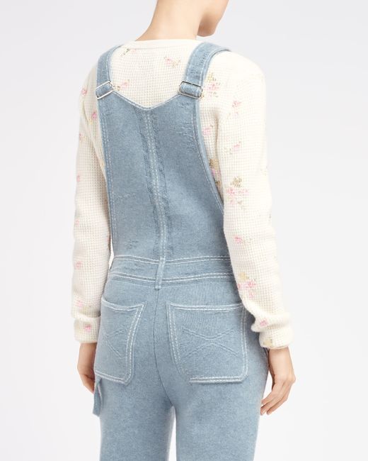 Barrie Blue Denim Overalls In Cashmere And Cotton