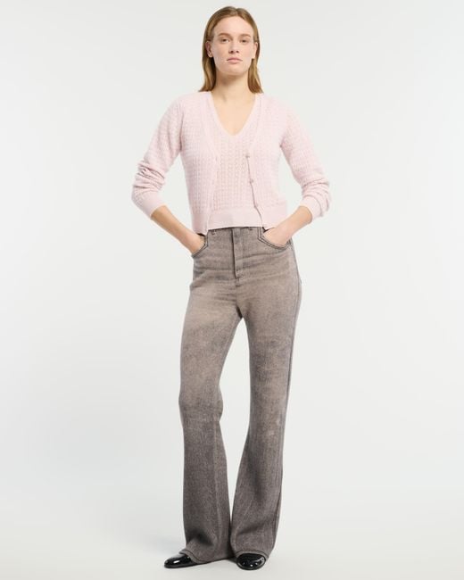 Barrie Pink Cashmere Lace Cardigan