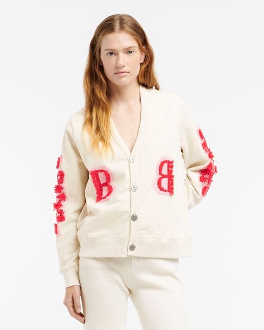 Barrie Red Cardigan In Cotton With A Cashmere B Logo