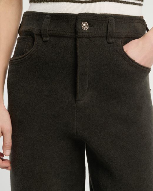 Barrie Black Suede-effect Trousers