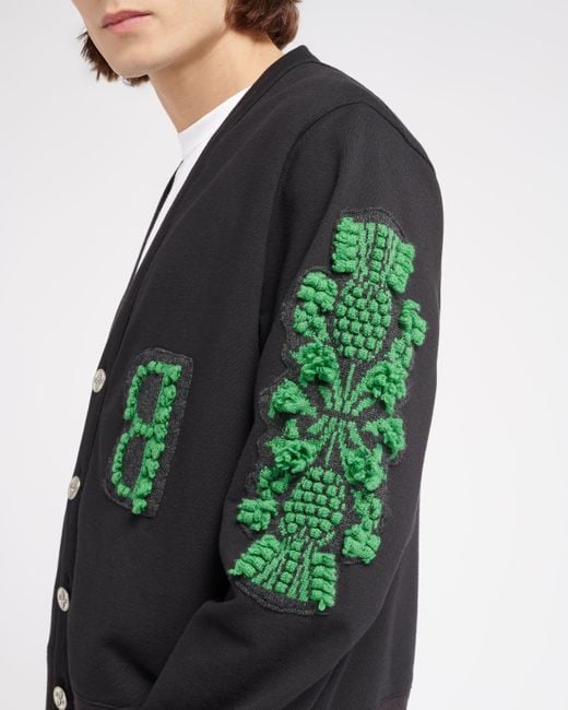 Barrie Black Cardigan In Cotton With A Cashmere B Logo
