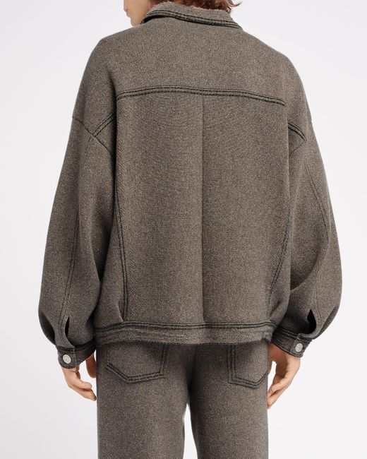 Barrie Gray Denim Oversized Cashmere And Cotton Jacket