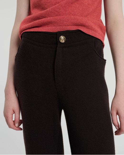 Barrie Black Trousers In Chunky-knit Cashmere
