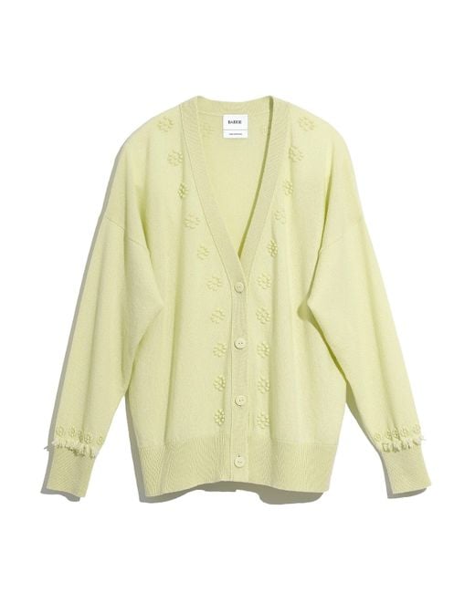Barrie Yellow Flower Timeless Cashmere Cardigan