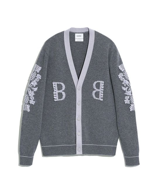 Barrie Gray 3d Logo V-neck Cashmere Cardigan for men