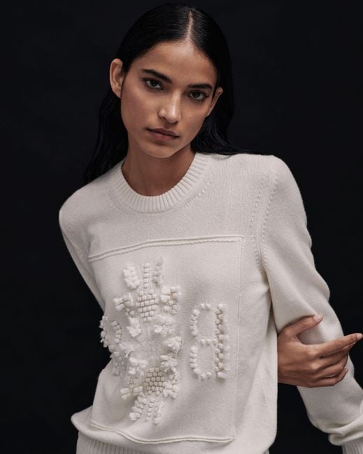 Barrie White 3d Cashmere Logo Round-neck Jumper
