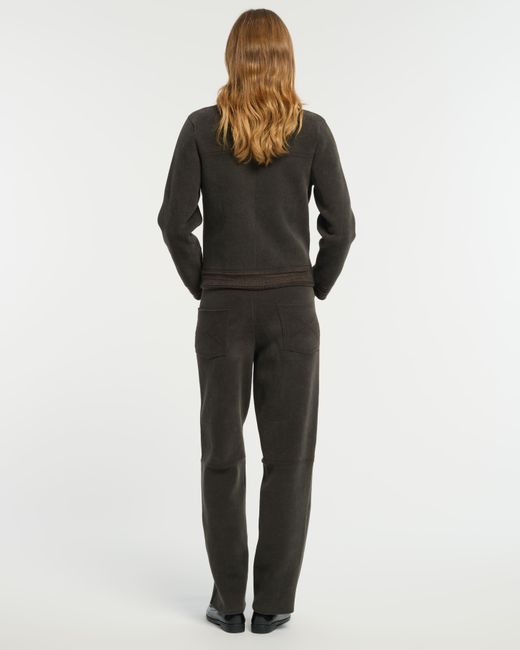 Barrie Black Suede-effect Trousers