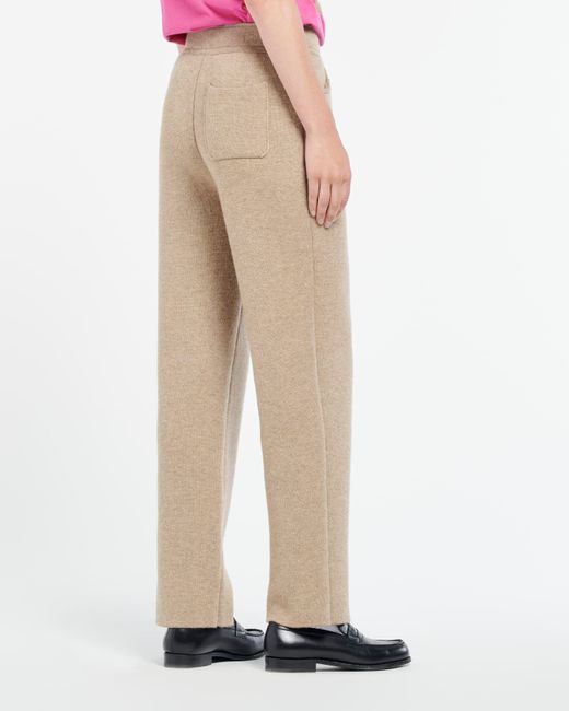 Barrie Natural Trousers In Chunky-knit Cashmere