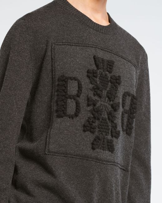 Barrie Gray 3d Cashmere Logo Round-neck Jumper for men