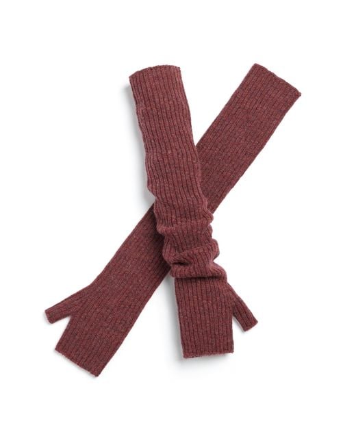 Barrie Purple Long Cashmere Fingerless Gloves