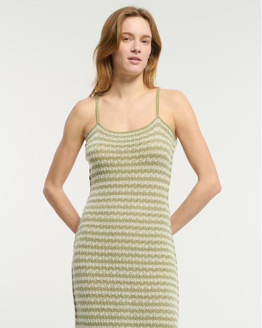 Barrie Metallic Cashmere Lace Long Dress With Skinny Straps