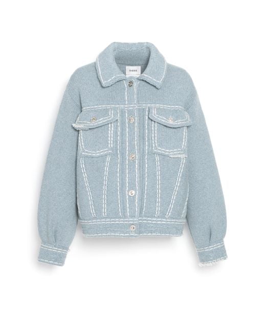 Barrie Blue Chunky Bomber-style Denim Jacket