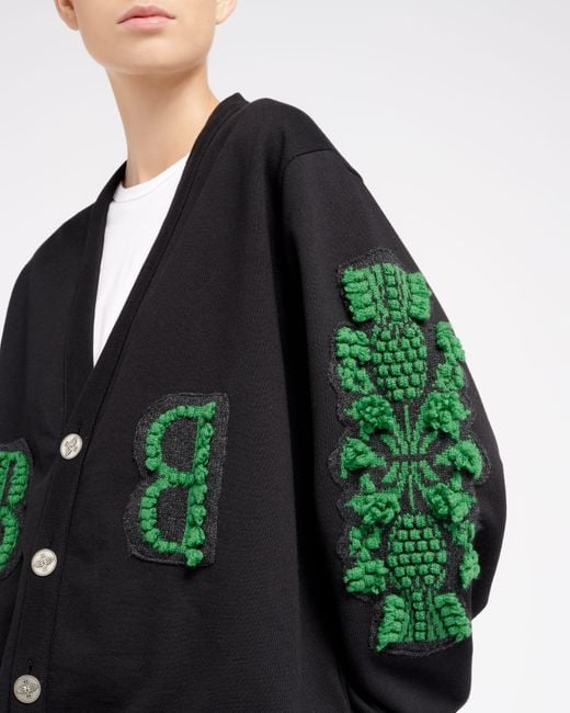 Barrie Black Cardigan In Cotton With A Cashmere B Logo