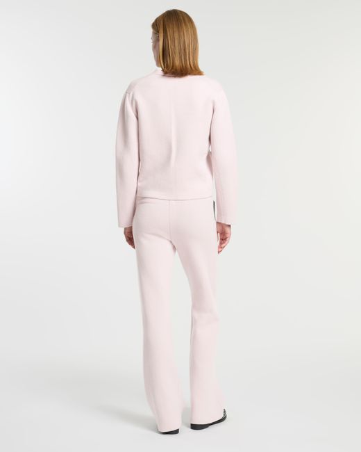 Barrie Pink V-neck Cardigan In Cashmere And Wool