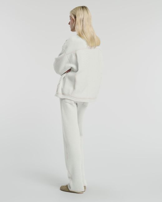 Barrie White Denim Cashmere And Cotton Trousers