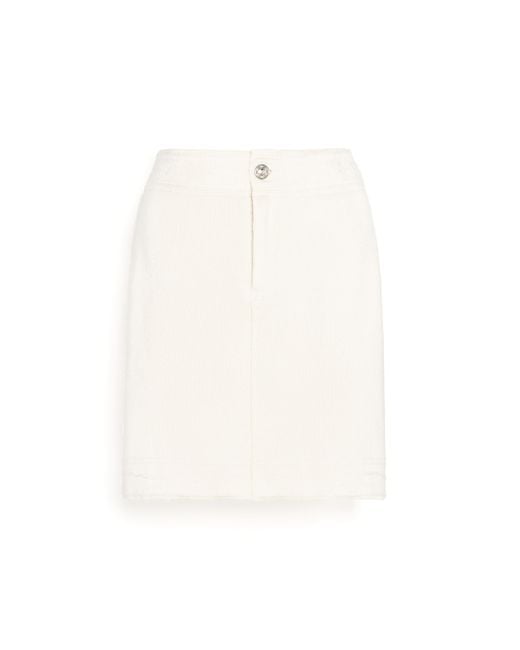 Barrie White Denim Cashmere And Cotton Skirt