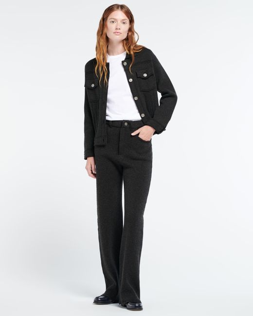 Barrie Black Denim Regular Cashmere And Cotton Jacket