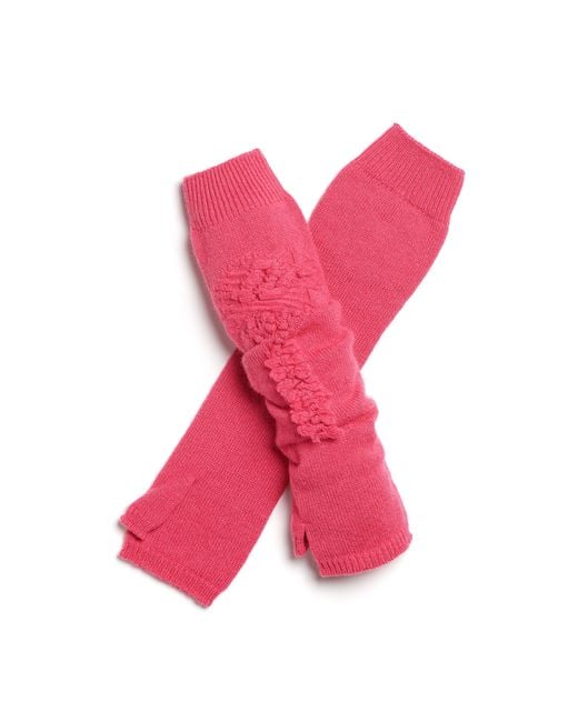 Barrie Pink Cashmere Fingerless Gloves