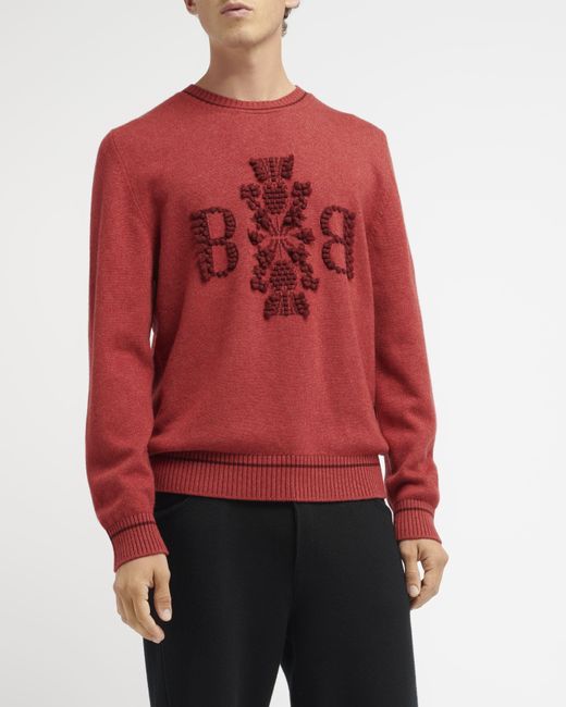 Barrie Red 3d Logo Cashmere Jumper for men