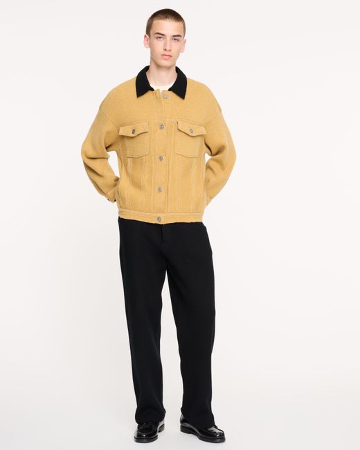 Barrie Natural Denim Oversized Cashmere And Cotton Jacket for men