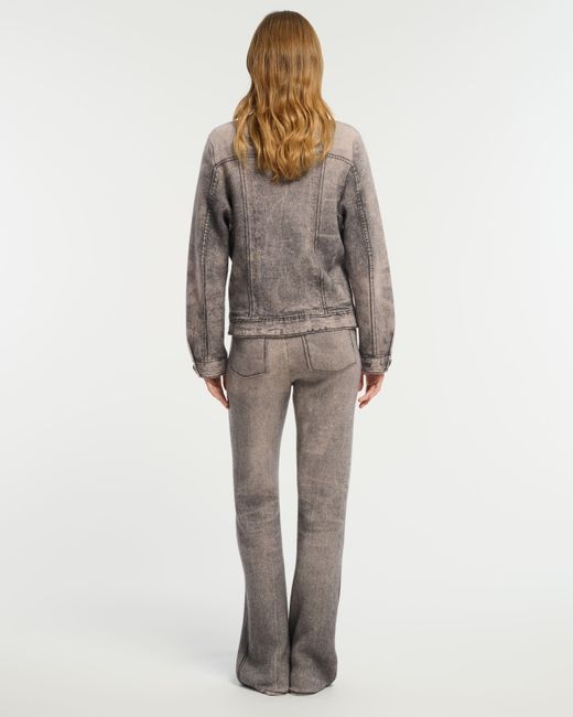 Barrie Gray Cashmere And Cotton Trompe-l'œil Denim Flared Trousers