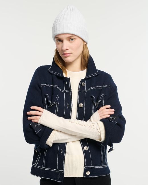 Barrie White Cashmere Beanie