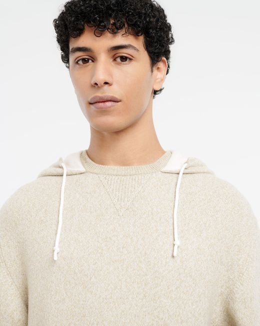 Barrie White Cashmere And Cotton Sportswear Hooded Sweatshirt for men