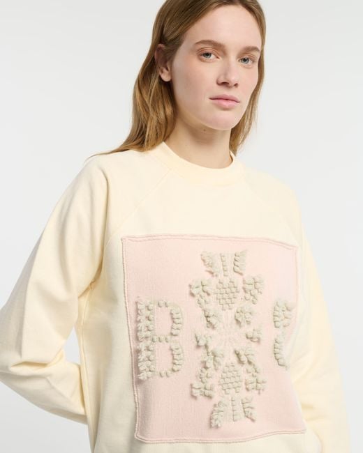 Barrie Natural Sweatshirt With Logo Cashmere Patch