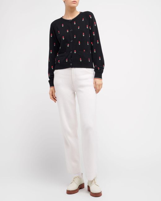Barrie White Denim Cashmere And Cotton Boyfriend Trousers