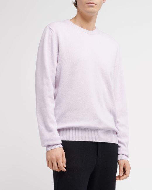 Barrie Purple Round Neck Cashmere B Label Jumper for men