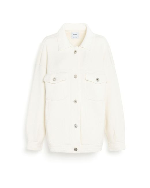 Barrie White Denim Oversized Cashmere And Cotton Jacket
