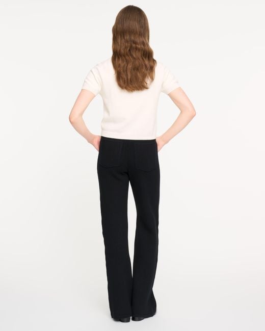Barrie White Cashmere Top With Tone-on-tone Gem Details