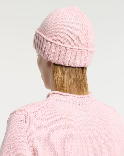 Barrie Pink Chunky Cashmere Beanie