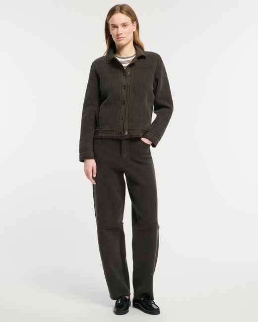 Barrie Black Suede-effect Trousers