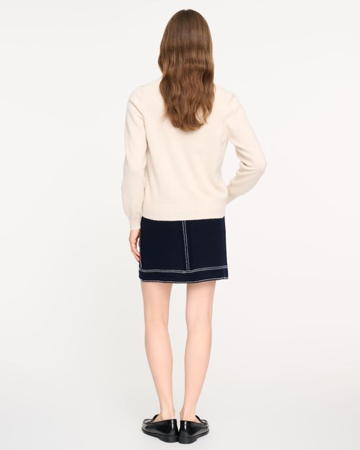 Barrie Natural Marled Cashmere Cardigan With B Logo
