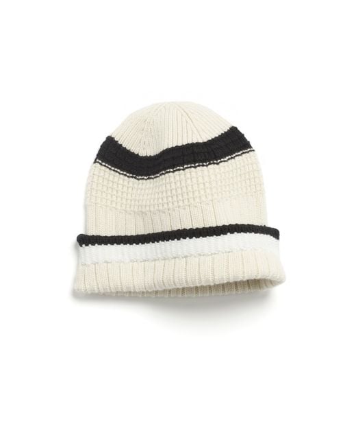 Barrie Natural Textured Beanie Hat In Cashmere