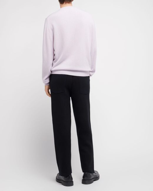 Barrie Purple Round Neck Cashmere B Label Jumper for men