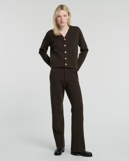 Barrie Black V-neck Cardigan In Cashmere And Wool