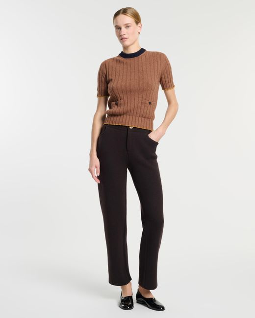 Barrie Brown Ribbed Cashmere Top