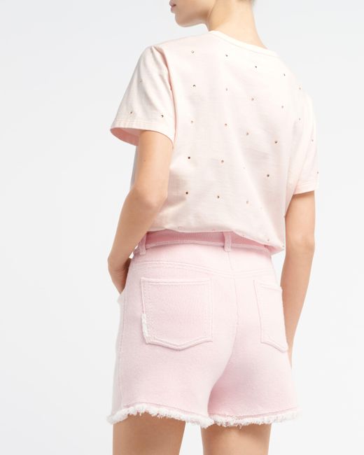 Barrie Pink Sparkling T-shirt With Cashmere B Logo Patch