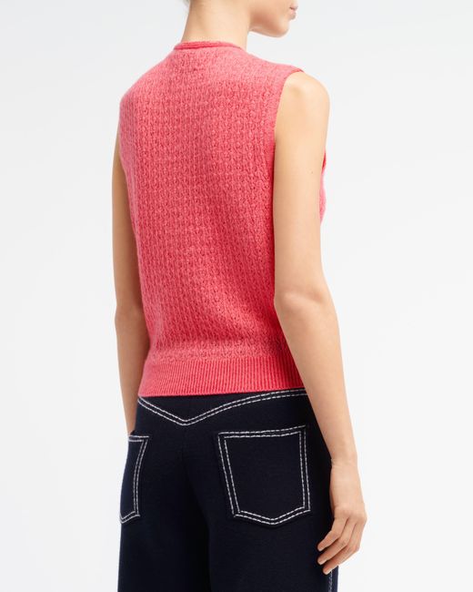 Barrie Pink Cashmere Lace Top