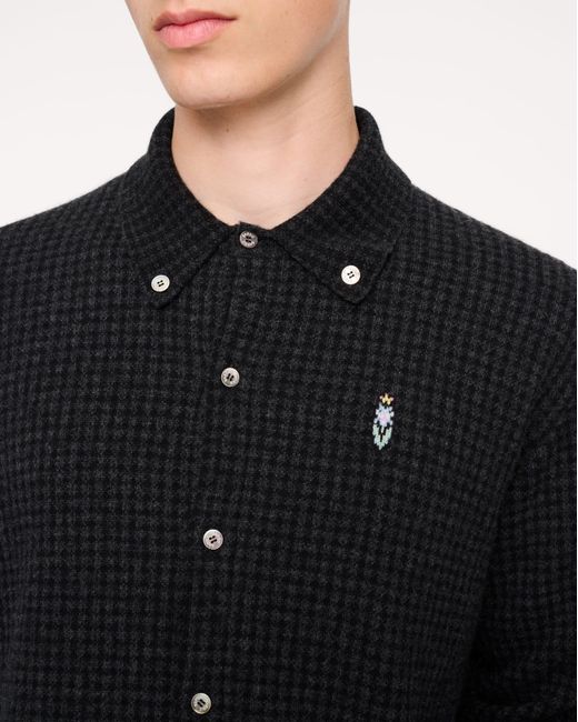 Barrie Black Cashmere And Cotton Shirt for men