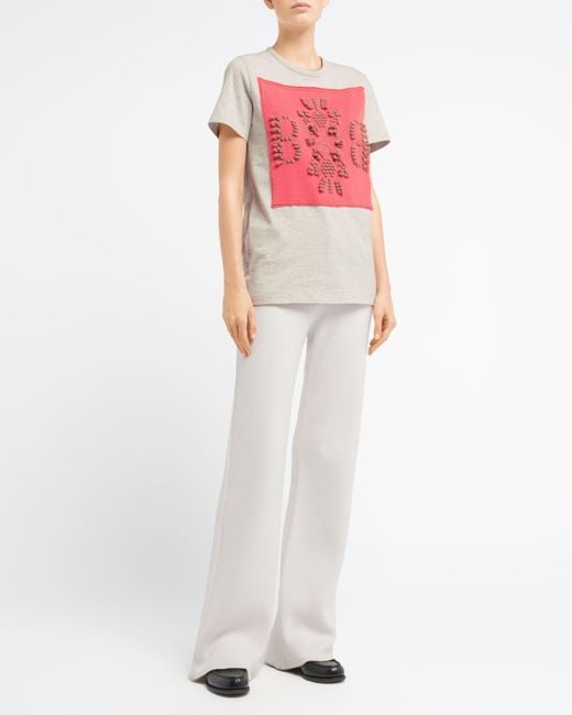 Barrie Pink T-shirt With Logo Cashmere Patch