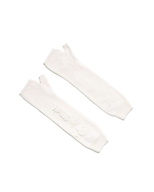 Barrie White Cashmere Fingerless Gloves