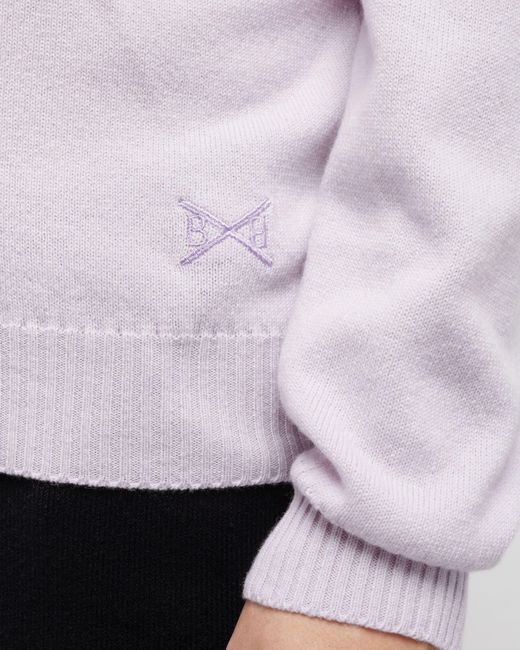 Barrie Purple Round Neck Cashmere B Label Jumper for men
