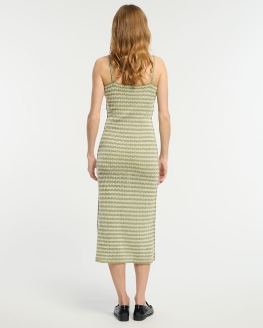 Barrie Metallic Cashmere Lace Long Dress With Skinny Straps