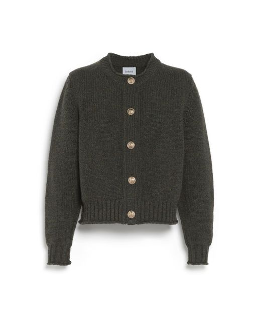 Barrie Green Cardigan In Chunky Cashmere With Gold Buttons