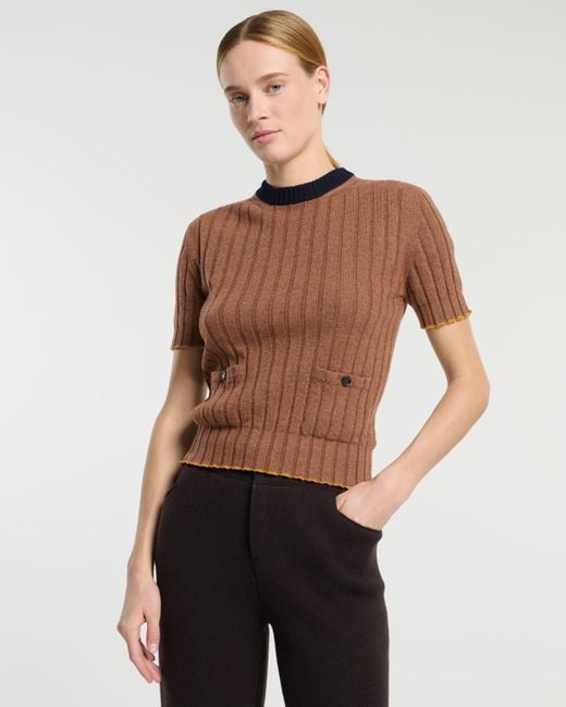Barrie Brown Ribbed Cashmere Top
