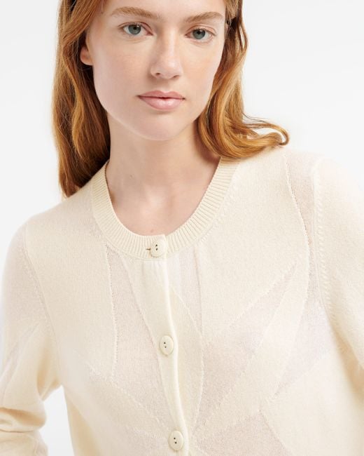 Barrie White Ultra-fine Cashmere And Cotton Cardigan