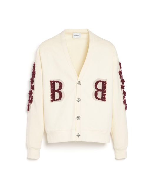 Barrie Natural Cardigan In Cotton With A Cashmere B Logo